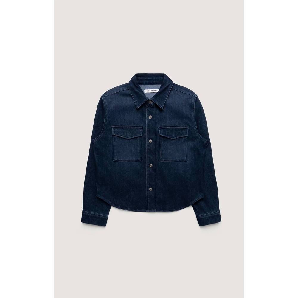 NEW MAVI women's tia denim shirt in dark blue move